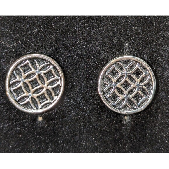 Black and Silver Tone Patterned Bracelet Earrings - Picture 5 of 12